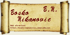 Boško Mikanović vizit kartica